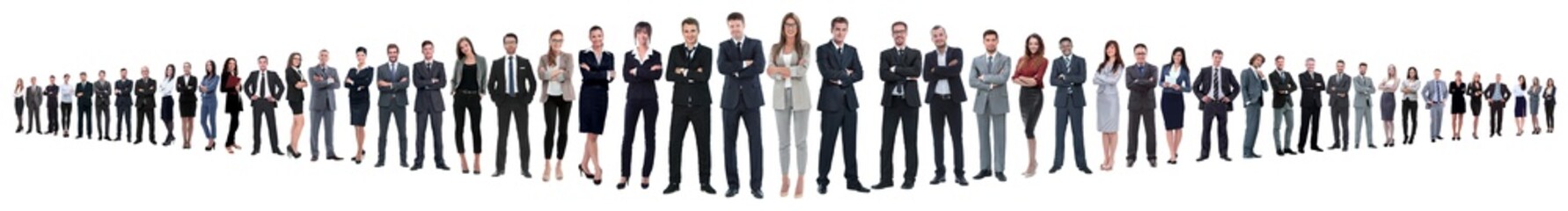 panoramic collage of a large and successful business team