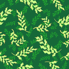 leaves branches repeated pattern in two layered for decoration, background, wallpaper, paper wrapping, backdrop, textiles - 351403292