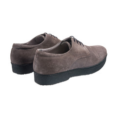 suede leather shoes for men, object isolated on white background, clothing accessory