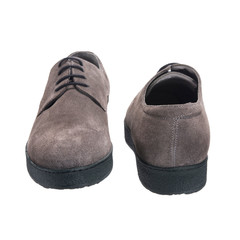 suede leather shoes for men, object isolated on white background, clothing accessory