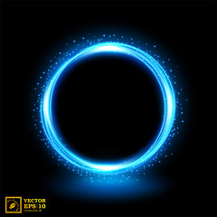 Rotating blue shiny with sparks. Suitable for product advertising, product design, and other