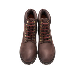 lace-up boots for daily wear, isolated clothing accessories on a white background