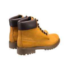 lace-up boots for daily wear, isolated clothing accessories on a white background