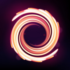 Magic neon light curved lines, Abstract Background. Vector Illustration