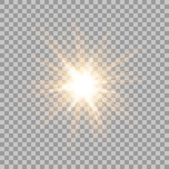 Abstract Gold Rays shine. isolated on transparent background. Vector Illustration