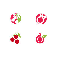 Set Cheery  Logo Template vector