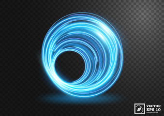 Rotating blue light ring. Suitable for product advertising, product design, and other. Vector Illustration