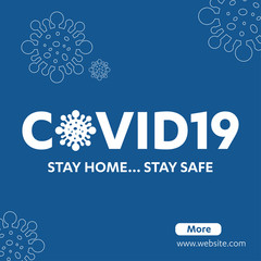 Stay at home stay safe stop corona virus protect covid 19 logo icon
