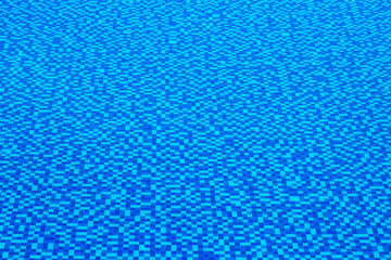 View of nice blue tile in swimming pool water surface