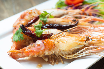 Deep Fried Shrimp with Tamarind Sauce. Thai Food
