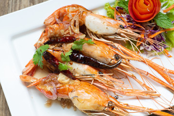 Deep Fried Shrimp with Tamarind Sauce. Thai Food