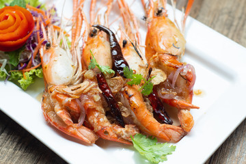 Deep Fried Shrimp with Tamarind Sauce. Thai Food