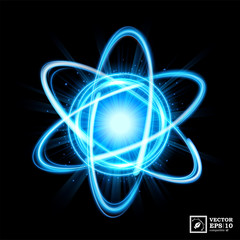 Dynamic Atom Light Explosion, isolated and easy to edit. Vector Illustration
