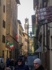 The Palazzo Vecchio is the town hall of Florence, Italy. It overlooks the Piazza della Signoria, which holds a copy of Michelangelo's David statue.