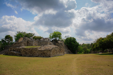 Fototapeta na wymiar Kohunlich archaeological site of the pre-Columbian Maya civilization, ruins Mexico