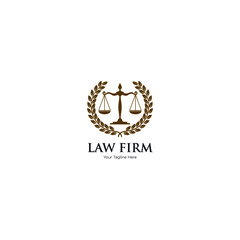 Obraz premium Law Firm,Law Office, Lawyer services, Vector logo design template. Juridical icon or advocacy vector emblem with Justice Scales for advocate or attorney office