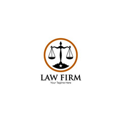 Law Firm,Law Office, Lawyer services, Vector logo design template. Juridical icon or advocacy vector emblem with Justice Scales for advocate or attorney office