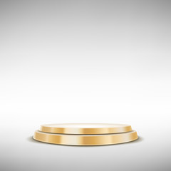 Round Golden Podium, isolated and easy to edit. Vector Illustration
