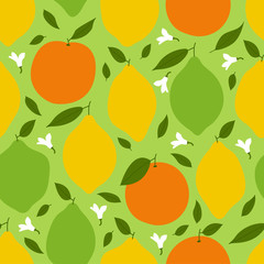 Lemon, Lime and Orange. Colored Patterns