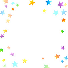 Rainbow Festive Confetti. Carnival Star Falling.