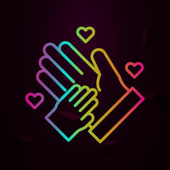 Fototapeta premium Mother and baby hands nolan icon Simple thin line, outline vector of Maternity icons for ui and ux, website or mobile application