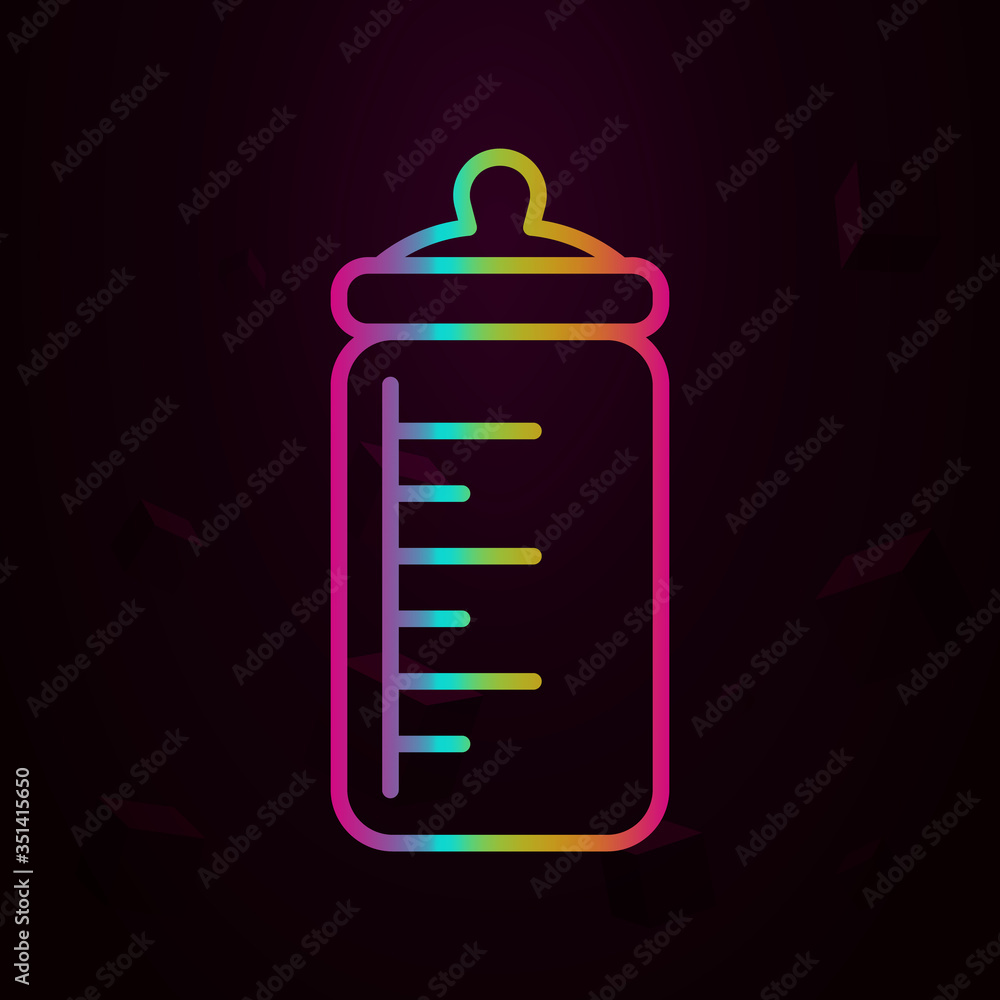 Poster milk bottle nolan icon simple thin line, outline vector of maternity icons for ui and ux, website or