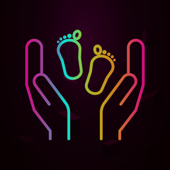 Mother hands, baby feet nolan icon Simple thin line, outline vector of Maternity icons for ui and ux, website or mobile application