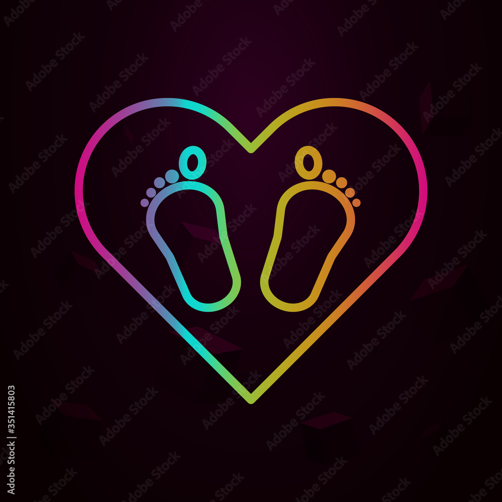 Poster footprints nolan icon simple thin line, outline vector of maternity icons for ui and ux, website or 