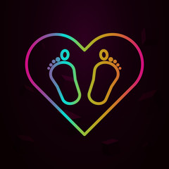 Footprints nolan icon Simple thin line, outline vector of Maternity icons for ui and ux, website or mobile application
