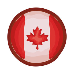 seal with canada flag flat style icon