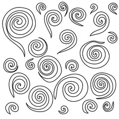 Fototapeta na wymiar doodle vector elements spirals and curls for creativity and design
