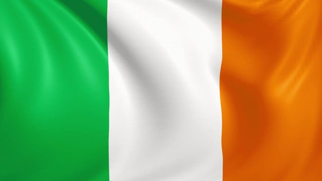 ireland flag waving in the wind with high quality texture in 4K National Flag of hibernia erin irish