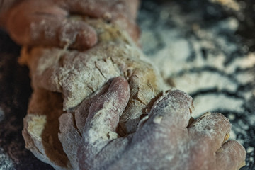 kneading artisan bread at home