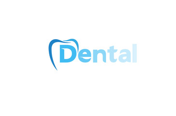 Creative Dental Care Clean Blue Teeth Logo Design Symbol Illustration