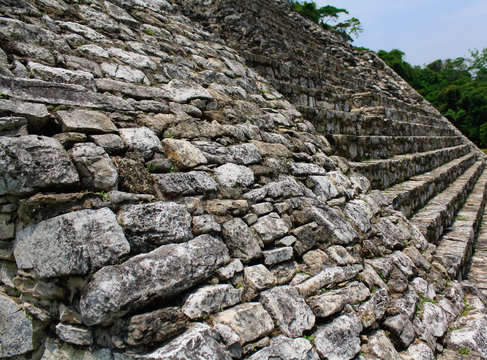 detail of the Temple of the Inscriptions, tomb of Pacal the Great, King of Palenque