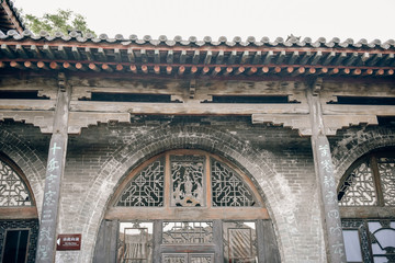 Wangjia courtyard, lingshi county, Shanxi Province, China: May 27, 2018 -- a close-up of an ancient Chinese manor building