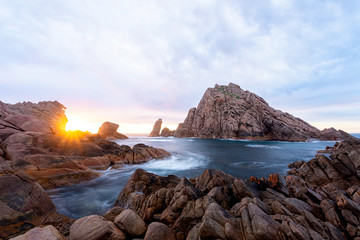 sunset at Sugarloaf rock, Cape naturalise, Australia