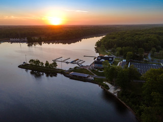 Obraz premium Aerial Sunrise Mercer County Park
