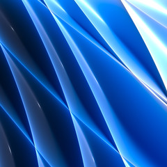 Volumetric futuristic illustration with neon blue color