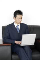 Businessman using laptop