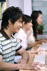 Students using computer