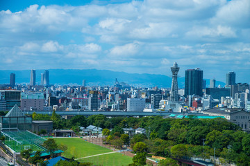 Fototapeta na wymiar 天王寺界隈から弁天町の大阪市街眺望