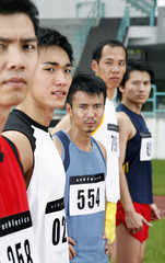 Men at running track