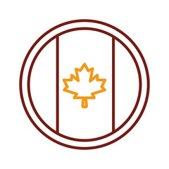 seal with canada flag line style icon