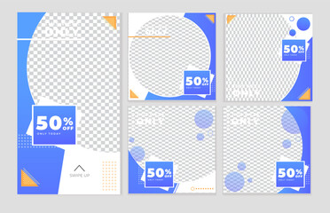 Culinary social media post templates and stories templates collection