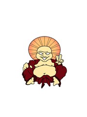 Smiling Buddha Peace-sign