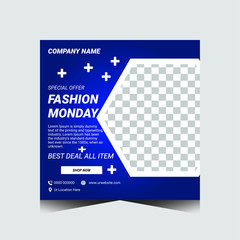 Fashion Sale promotion square web banner for social media Facebook,Instagram,twitter.Creative functional Shape Design.