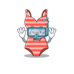 Swimsuit mascot design swims with diving glasses
