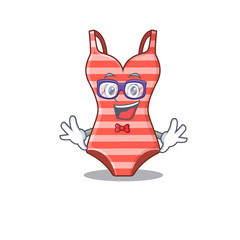 A cartoon drawing of geek swimsuit wearing weird glasses