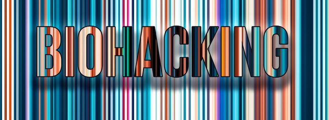 Biohacking theme with abstract network lines and patterns